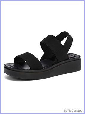 Women's Platform Wedge Sandals Elastic Slingback Summer Shoes